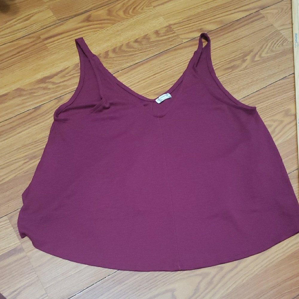 Intimately Free Free People Swing Free Crop Sleeveless Top in Burgundy